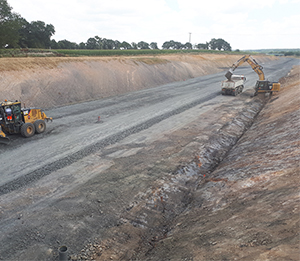 Chantier routier corps de chaussée